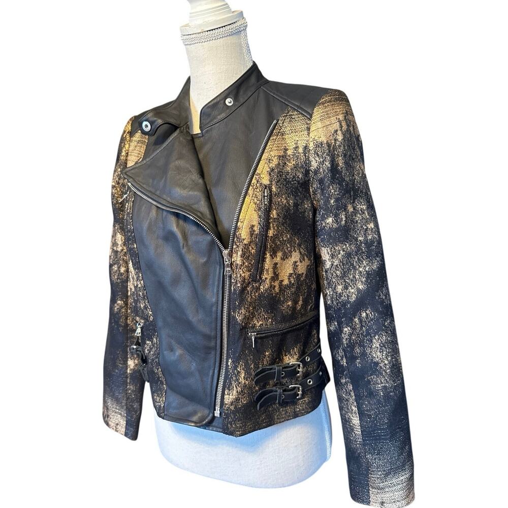 Yigal Azrouël Moto‎ Biker Jacket Lambskin Accents 8